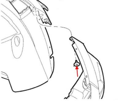 scheme of fastening of front bumper Jeep Grand Cherokee WK (2005-2010)